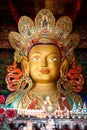 Sculpture of Maitreya buddha at Thiksey Monastery Royalty Free Stock Photo