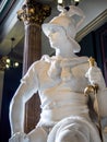 Sculpture marble statue of Courage in sitting posture with sword in hand Royalty Free Stock Photo