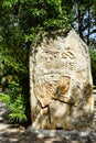A sculpture with Maya decorations in Yucatan