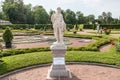 The sculpture `Mercury` in the lower park of the Grand Menshikov Palace in Oranienbaum Royalty Free Stock Photo