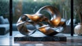 The sculpture of metal, which is an abstract form, which has harmony and grac