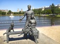 Sculpture of the miner`s family. Astrakhan. Russia.