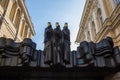 Sculpture Muse Festival above the entrance to the National Theater of Lithuania