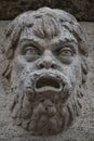 Sculpture of mysterious ancient creature in downtown of Potsdam, Germany, portrait, details