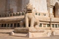 Sculpture of a mythical monster in the design of a Buddhist temple of Ananda Phaya. Myanmar