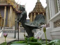 Sculpture Of A Mythological Warrior Half Man Half Bird In The Royal Palace Of Bangkok