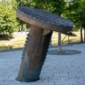 Sculpture `Nail` by Artist Guenther Uecker on Koebogen in Dusseldorf