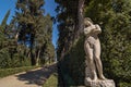 Sculpture of a naked woman in the Cypress Alley, Florence