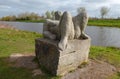 A sculpture in nature beside the river Dinkel