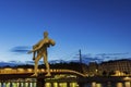 Sculpture near the bridge in Lyon, France Royalty Free Stock Photo