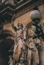 Sculpture near Opera National de Paris Garnier Palace,1875.Paris Opera - famous neo-baroque building, UNESCO World Heritage Site