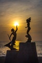 Sculpture of Neptune and a mermaid, Puerto Vallarta
