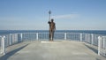 Sculpture of Neptune on sea pier, resort complex St. St. Constantine and Helen, Bulgaria.
