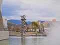 Sculpture next to The Guggenheim Museum Bilbao Royalty Free Stock Photo