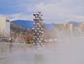 Sculpture next to The Guggenheim Museum Bilbao Royalty Free Stock Photo