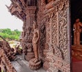 Sculpture od Hindu deity facade detailing of Sanctuary of Truth Royalty Free Stock Photo