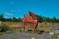 Sculpture of pack of wolves in Millennium park in Wroclaw, Poland