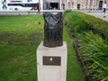 The sculpture of paper bag by Michelle Nikou at outside South Australia Museum on North Terrace.