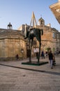 Italy. Matera. El Elefante Espacial, a monumental bronze work by the Catalan surrealist artist Salvador DalÃÂ­