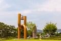 Sculpture of Peace Bell at War Memorial of Korea in Seoul, South Korea