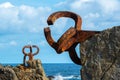 Sculpture `Peine del Viento` in San Sebastian, Spain