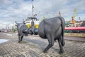 Sculpture Petroleum Cow or Latvian Black in Ventspils