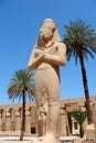 Sculpture of Pharaon with Wife in Karnak Temple Royalty Free Stock Photo