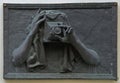 Sculpture of photographer on the wall in Chelyabinsk, Russia