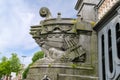 Sculpture in the picturesque old bridge in Amsterdam Royalty Free Stock Photo