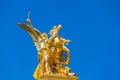 Sculpture on the pillar on the bridge of Pont Alexandre III Royalty Free Stock Photo