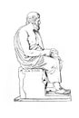 Sculpture of Plato in the old book The main ideas of zoology, by E. Perie, 1896, S.-Petersburg