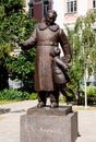 Sculpture of the poet Marshak and children`s muse, Voronezh city