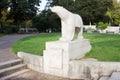 A sculpture of polar bear in Darcy park in Dijon