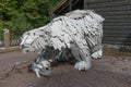 Sculpture of a polar bear made of wooden