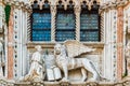 Sculpture at the Porta della Carta of the Doges Palace, venice Royalty Free Stock Photo