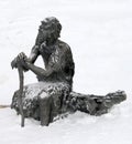 A sculpture of a prehistoric man, Archeopark, Khanty - Mansiysk, Russia Royalty Free Stock Photo