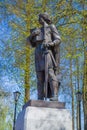 Sculpture of Prince Izyaslav Vladimirovich close-up on