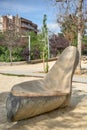 Sculpture in the public park of the Riera de Sant Climent de Viladecans in Barcelona, Spain.