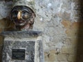Sculpture of Pulcinella in the historic center of Naples in Italy.