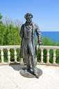 Sculpture of Pushkin in Park, in Partenit