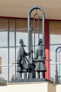 Sculpture in railway station. Lipetsk. Russia