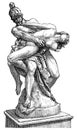 Sculpture of Rape of the Sabine Women by a German sculptor Reinhold Begas. Royalty Free Stock Photo