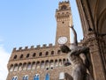 Sculpture of Sabine Women and Palazzo Vecchio Royalty Free Stock Photo