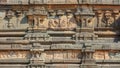 Sculpture on remnants of Hampi ruins in Karnataka, India