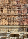 Sculpture on remnants of Hampi ruins in Karnataka, India