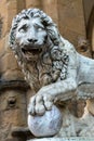 Sculpture of the Renaissance in Piazza della Signoria in Florence Royalty Free Stock Photo