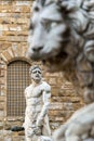 Sculpture of the Renaissance in Piazza della Signoria in Florence Royalty Free Stock Photo