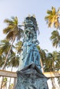 Sculpture in Riohacha with blue sky, Colombia
