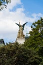 Sculpture on the roof of Vinohrady Theatre