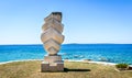 Sculpture `The Sails` on shore of Island Silba, Croatia.